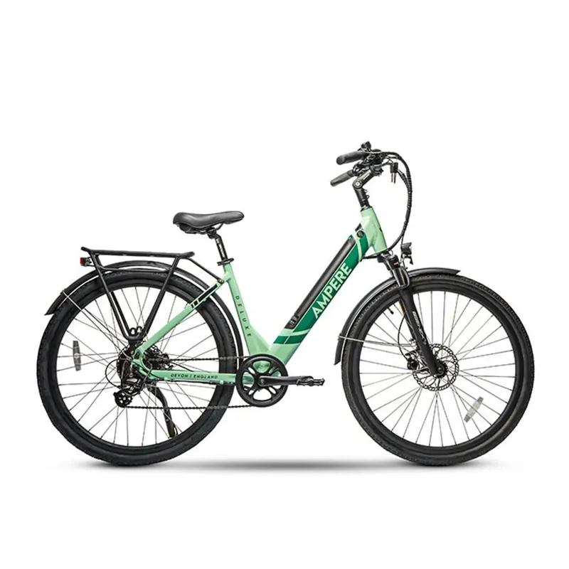Ampere Deluxe Step Through 700c Wheel Electric Bike Green 10Ah