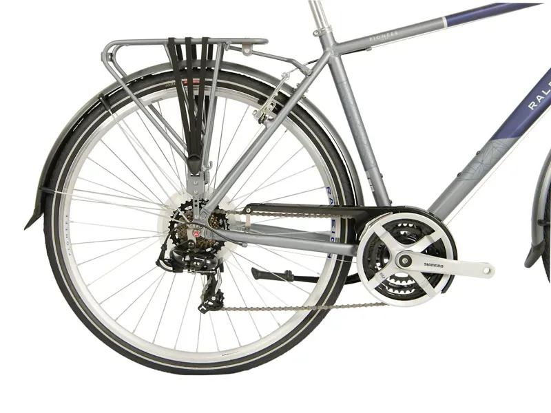 Raleigh Pioneer Tour Crossbar Hybrid Bike in Silver-1
