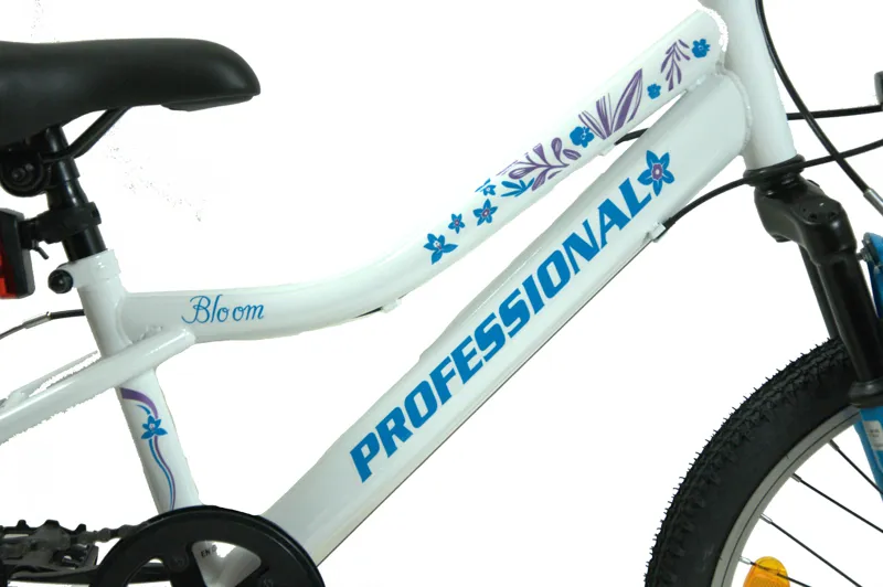 Professional Bloom 20 Inch Wheel Kids Bike White/Blue-3