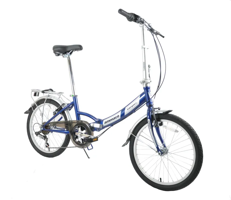 Ammaco Pakka Compact 20 Inch Wheel Folding Bike Blue