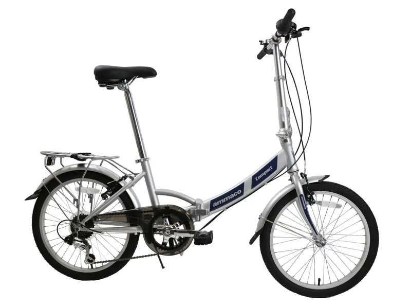Ammaco Pakka Compact 20 Inch Wheel Folding Bike Silver-1