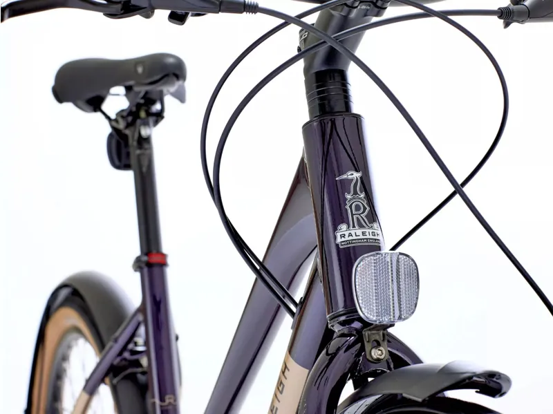 Raleigh Strada City 650B Commuter Hybrid Bike Purple/Gold Crossbar-5