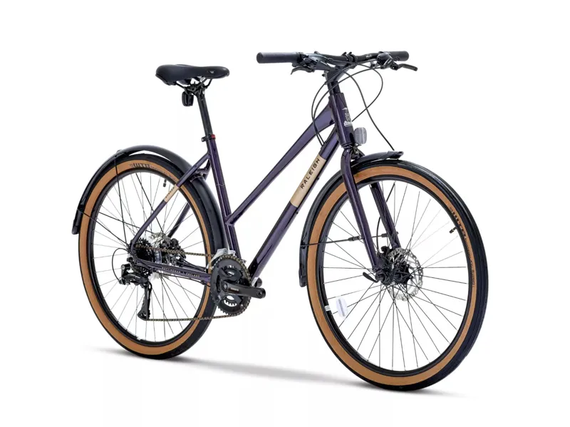 Raleigh Strada City 650B Commuter Hybrid Bike Purple/Gold-1