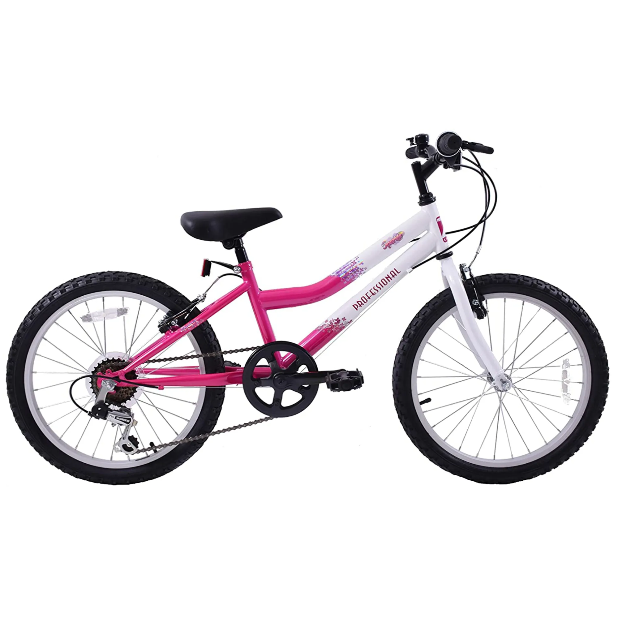 Professional Sparkle 20 Inch Wheel Kids Mountain Bikes Pink and White