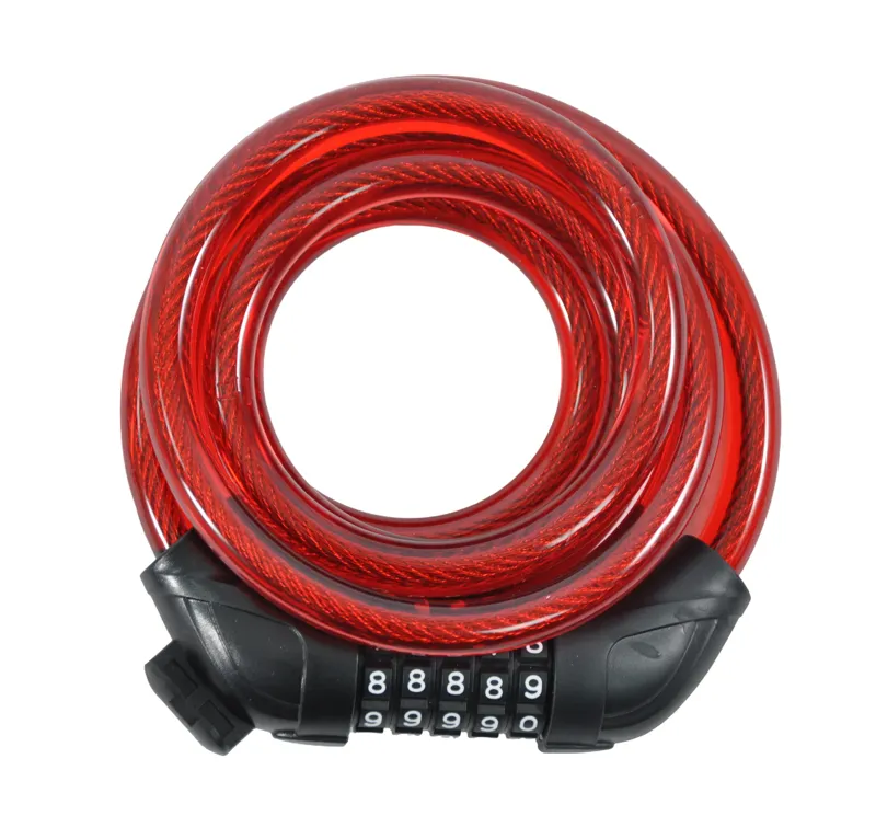 Ammaco 12mm x 1800mm Combi Cable Lock Red