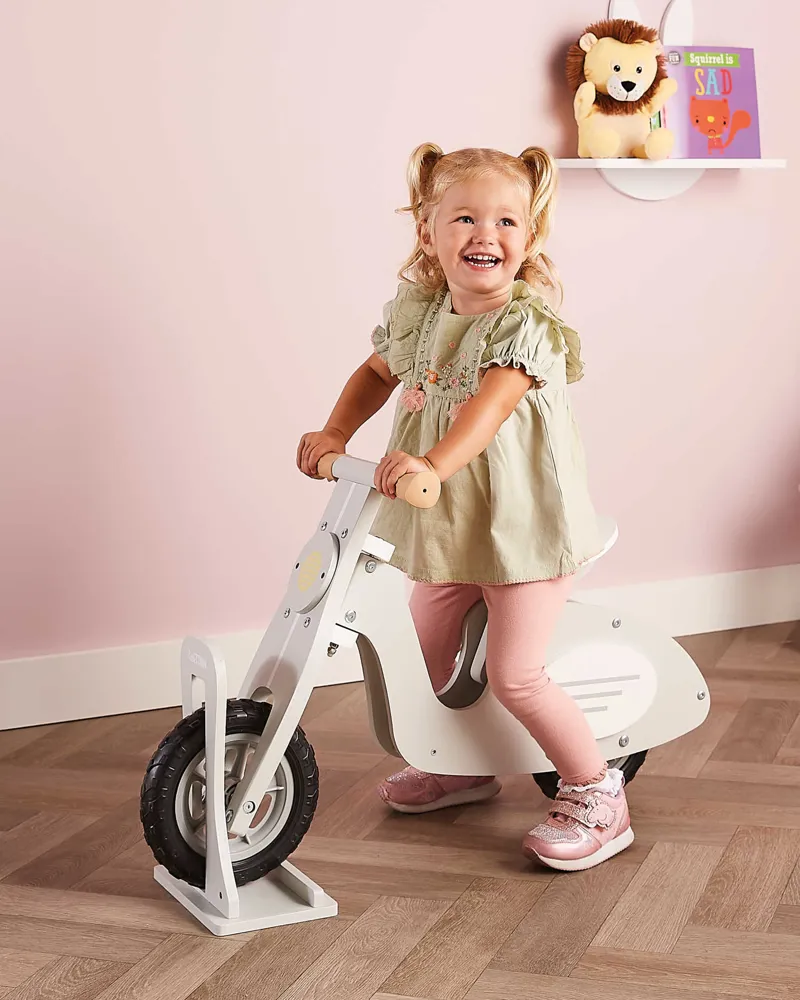 Little Town Wooden Balance Bike Pink-1