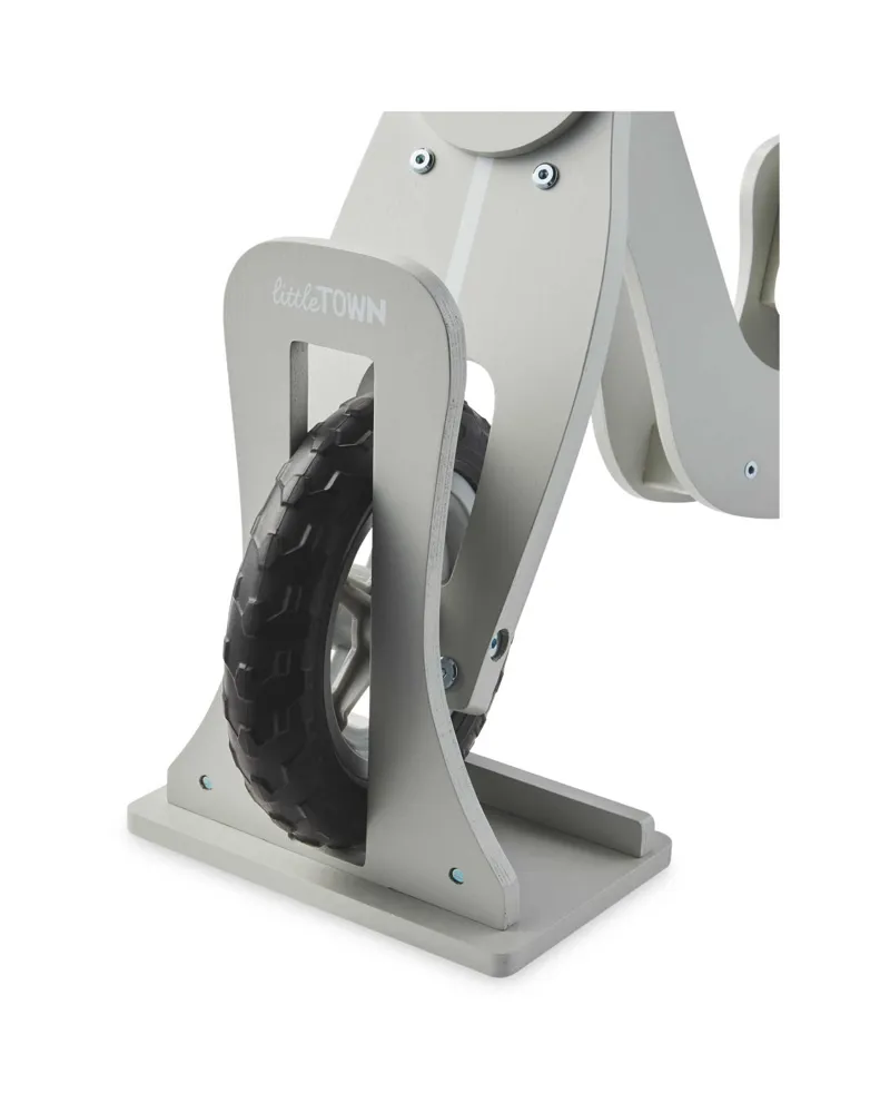 Little Town Wooden Balance Bike Grey-2