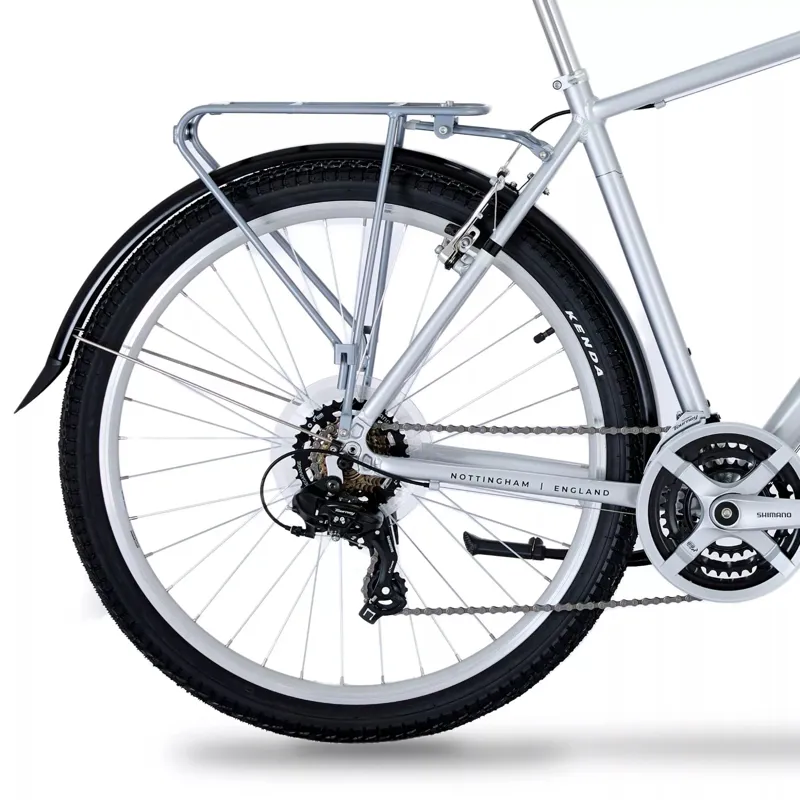 Raleigh Pioneer Trail 27.5 Commuter Hybrid Bike Silver/White-2