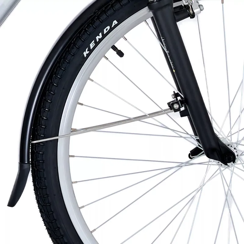 Raleigh Pioneer Trail 27.5 Commuter Hybrid Bike Silver/White-3