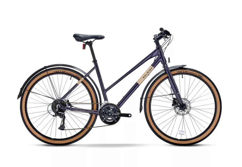 Raleigh Strada City 650B Commuter Hybrid Bike Purple/Gold