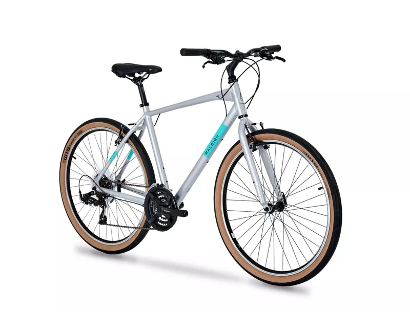Raleigh Strada 650B Commuter Hybrid Bike Silver/Blue-1