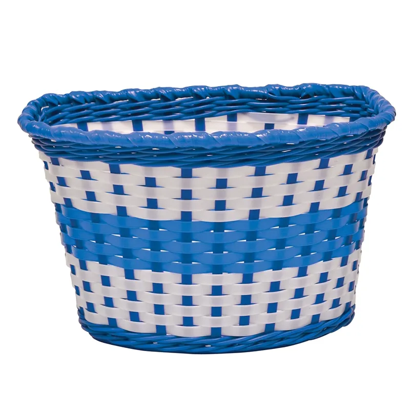 Oxford Junior Plastic Woven Bike Basket Blue