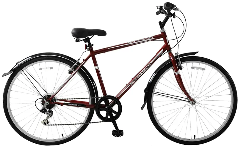 Professional Metropolitan 700c Commuter Hybrid Bike Maroon